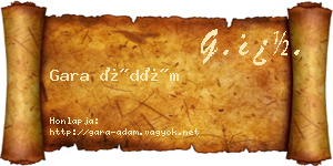 Gara Ádám névjegykártya