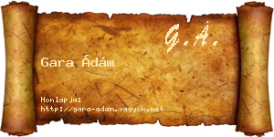 Gara Ádám névjegykártya